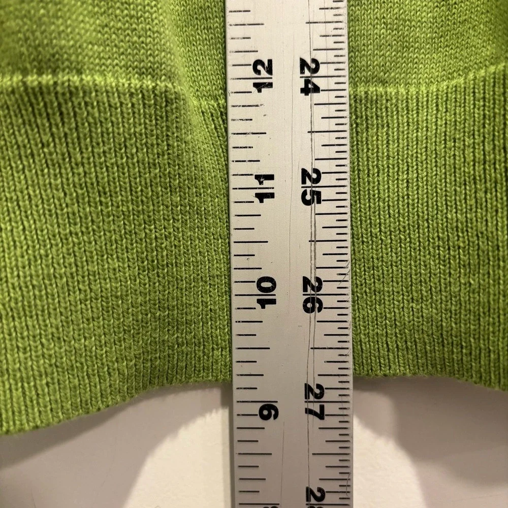 Talbots Supima Cotton V-Neck Sweater Lime Green‎ Lightweight Knit Mens Pullover